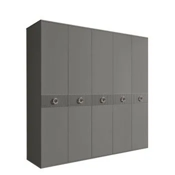 Шкаф 5-ти дв. Bogemia Fillini (Серый/Хром) БМШ2/5(Fi)