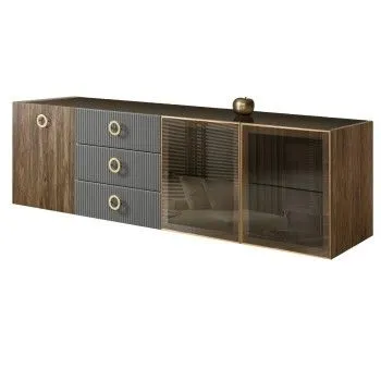 Комод 2.1м Bogemia Woodline Fly Wood Fi (Серый) (Lakobel/Золото) БМКМ-5[5][10]