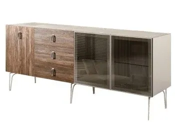 Комод 2.1м Bogemia Wood Fa (Слоновая кость) (Novabuk/Хром) БМКМ-5(Wo)[5][10]