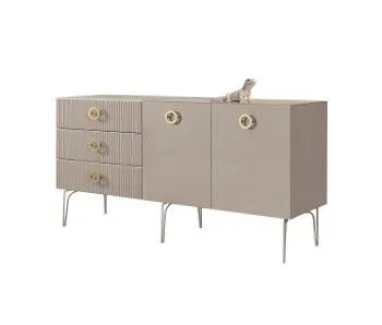 Комод 1.6м Bogemia Fillini (Мокка) (Lakobel/Золото) БМКМ-4(Fi)