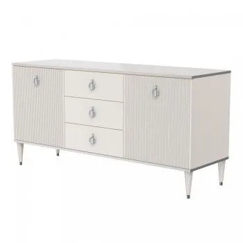Комод для гостиной 1.6м Римини СОЛО (Слоновая кость/Серебро) РМКМ-4(s)