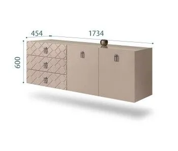 Комод 1.6м Bogemia Fly Farfalle (Мокка) (Lakobel/Хром) БМКМ-4