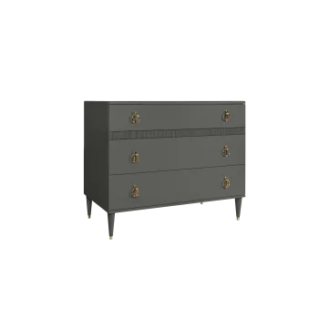 Комод с планкой Римини СОЛО (Серый/Золото) РМКМ-3(s)
