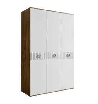 Шкаф 3-х дверный Bogemia Woodline Fi (Белый/Хром) БМШ2/3