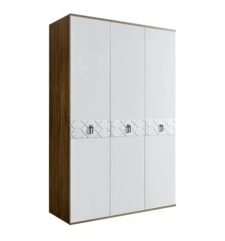 Шкаф 3-х дверный Bogemia Woodline Fa (Белый/Хром) БМШ2/3