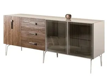 Комод 2.1м Bogemia Wood Wo (Слоновая кость) (Lakobel/Хром) БМКМ-5(Wo)[5][10]