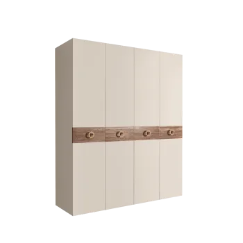 Шкаф 4-х дв. Bogemia Wood Fi (Слоновая кость/Золото) БМШ2/4(Wo)