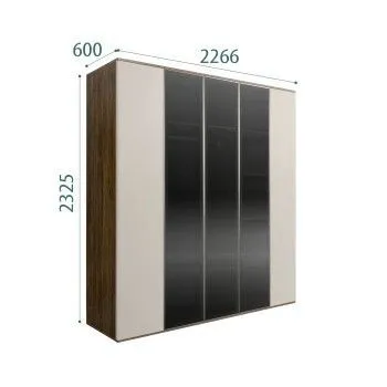 Шкаф 5-ти дв. Bogemia Woodline Air (Шелк/Серебро) БМШ2/5(3)