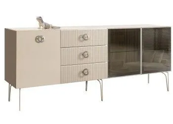 Комод 2.1м Bogemia Fillini (Слоновая кость) (Lakobel/Хром) БМКМ-5(Fi)[5][10]