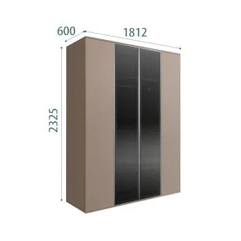 Шкаф 4-х дв. Bogemia Air (Мокка/Серебро) БМШ2/4(2)