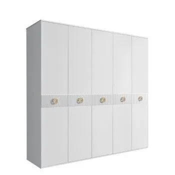 Шкаф 5-ти дв. Bogemia Fillini (Белый/Золото) БМШ2/5(Fi)