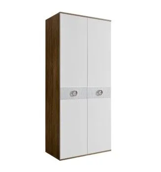 Шкаф 2-х дверный Bogemia Woodline Fi (Белый/Хром) БМШ2/2