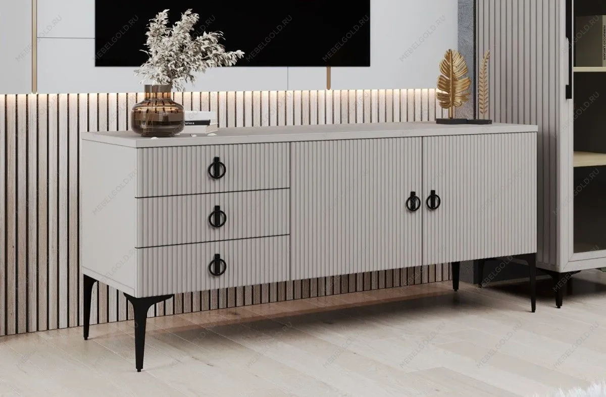 Гостиная Стелла 1+тв+2 светло серый камень | изображение 6