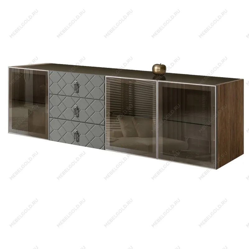 Комод 2.1м Bogemia Woodline Fly Fa (Серый) (Lakobel/Хром) БМКМ-5[5]