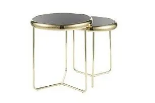 Комплект Signal SCARLET II (2 стола журнальных) черный/золотой
