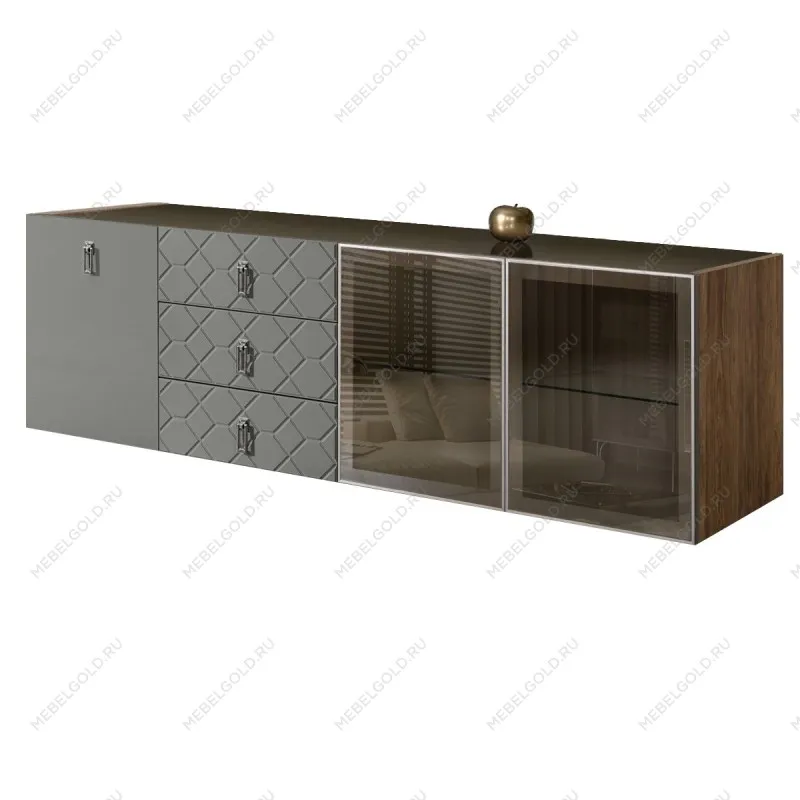 Комод 2.1м Bogemia Woodline Fly Fa (Серый) (Lakobel/Хром) БМКМ-5[5][10]