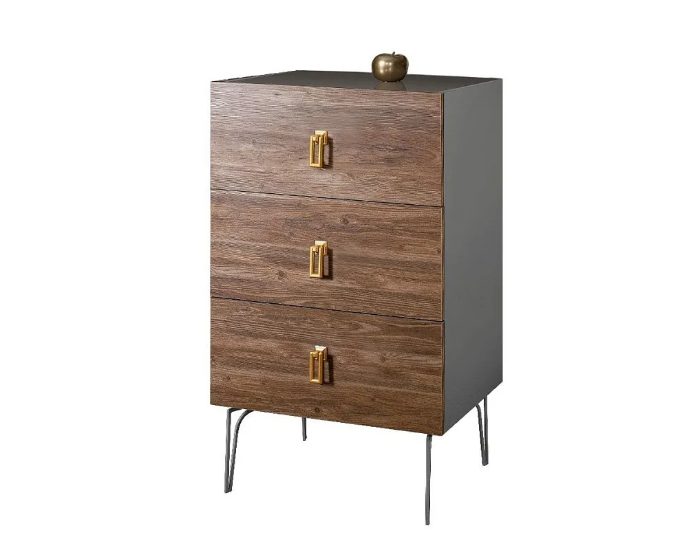 Комод Bogemia Wood Fa (Серый) (Lakobel/Золото) БМКМ-1(Wo)