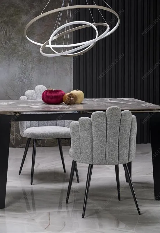 Стол обеденный Halmar FELIX раскладной (серый мрамор/черный) | изображение 11