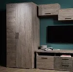 Шкаф Д-1 для одежды глубокий, Денвер (900*523*2020) Риббек серый, 31301 | изображение 1