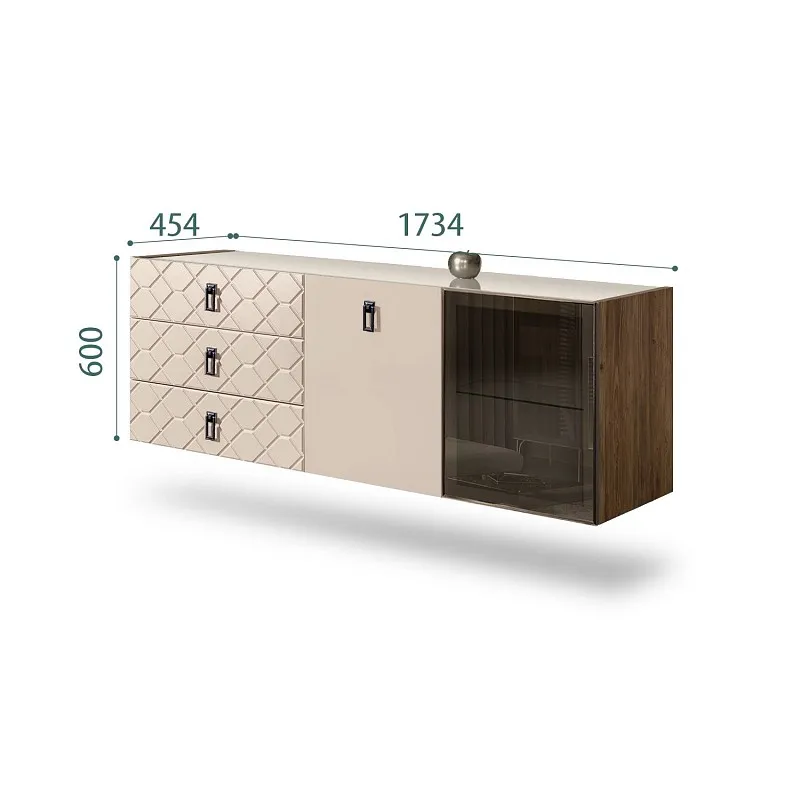 Комод 1.6м Bogemia Woodline Fly Fa (Ваниль) (Lakobel/Черный) БМКМ-4[5][10]
