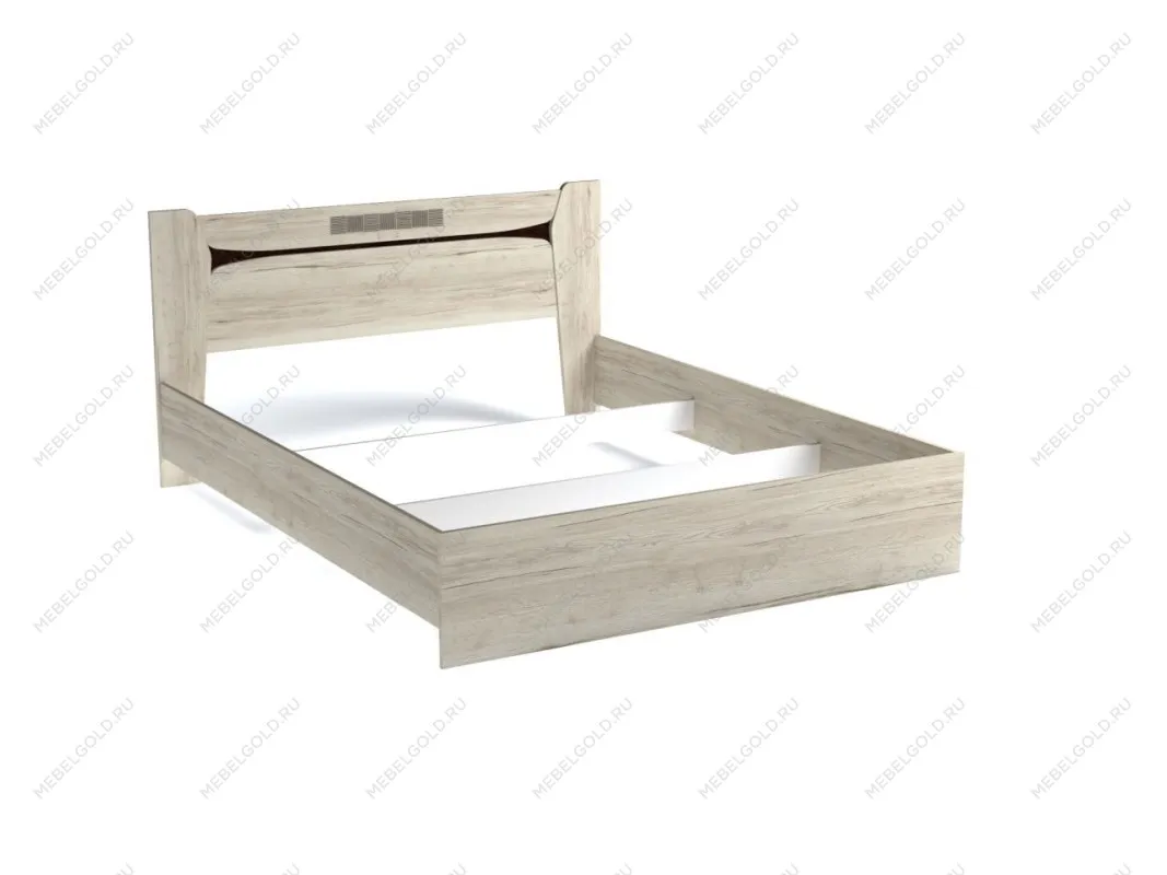 Кровать (каркас) 1600, Мале (1658*2069*905) Дуб галифакс белый, 11207 | изображение 1