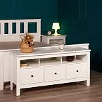 Тумба ТВ Сага, 3 ящика, 131х42х63 см, белая | изображение 4