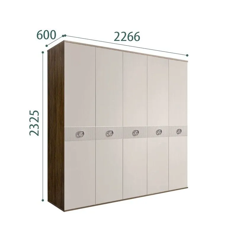 Шкаф 5-ти дв. Bogemia Woodline Fi (Шелк/Хром) БМШ2/5(Fi)