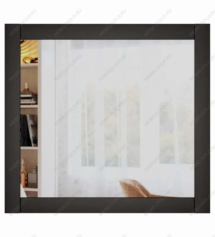 Зеркало настенное Сириус, 78х78 см, черно-коричневое, дуб венге | изображение 3