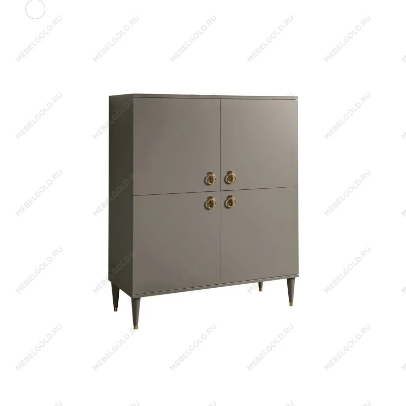 Пенал 4 двери Римини (Серый/Золото) РМП-3