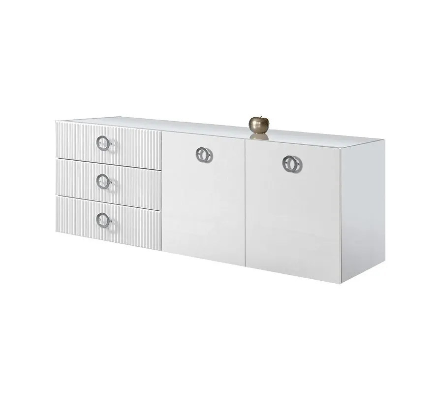 Комод 1.6м Bogemia Fly Fillini (Белый) (Lakobel/Хром) БМКМ-4