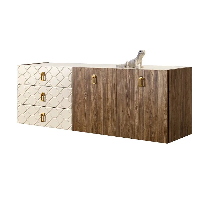 Комод 1.6м Bogemia Woodline Fly Wood Fa (Слоновая кость) (Lakobel/Золото) БМКМ-4