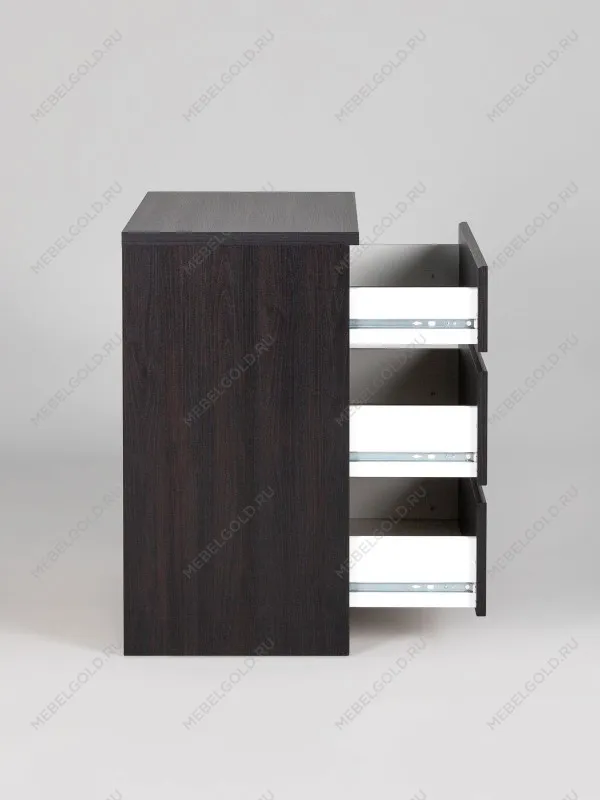 Комод Кастор, 3 ящика, 65х40х71 см, черный, дуб венге | изображение 11