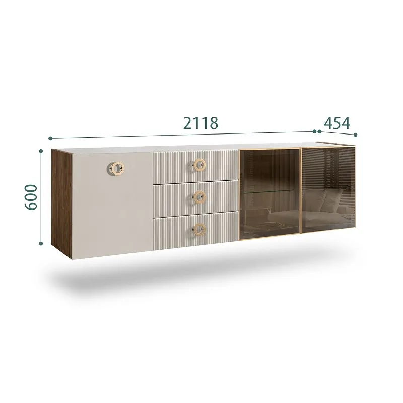 Комод 2.1м Bogemia Woodline Fly Fi (Шелк) (Novabuk/Золото) БМКМ-5[5][10]
