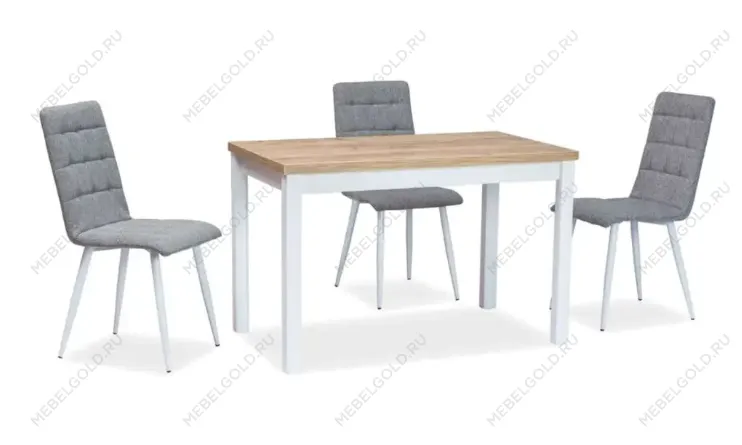 Стол обеденный Signal ADAM 120 (дуб ланселот/белый мат) | изображение 2