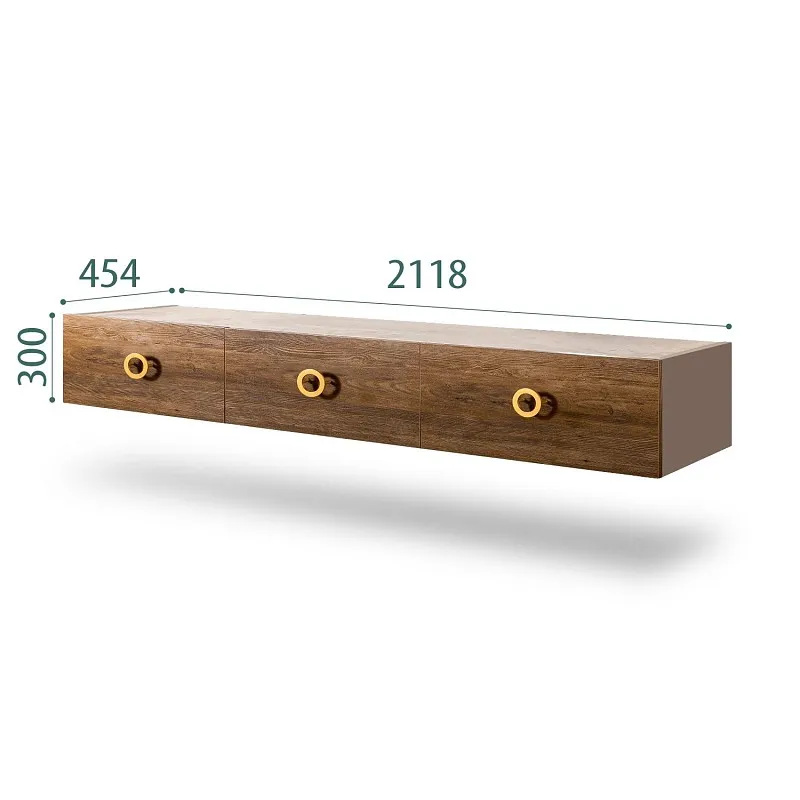 Тумба телевизионная 2.1м Bogemia Fly Wood Fi (Мокка) (Novabuk/Золото) БМТ-2