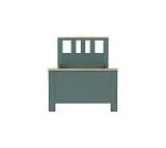 САГА кровать одинарная 90х200 темно-бирюзовая/ясень | изображение 1