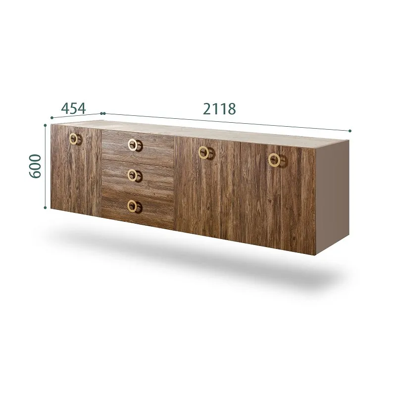 Комод 2.1м Bogemia Fly Wood Fi (Мокка) (Novabuk/Золото) БМКМ-5