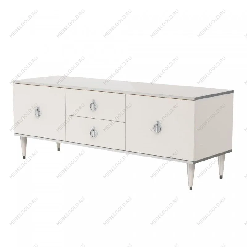 Тумба под телевизор Римини (Слоновая кость/Серебро) РМТ-3