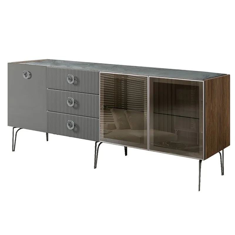 Комод 2.1м Bogemia Woodline Fi (Серый) (Novabuk/Хром) БМКМ-5[5][10]