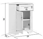 Тумба Кентаки KOMN1D1S/L угловая белый | изображение 1