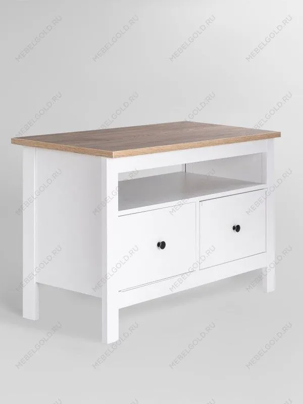 Тумба Сага, 2 ящика, 91х42х63 см, белая/ясень | изображение 8