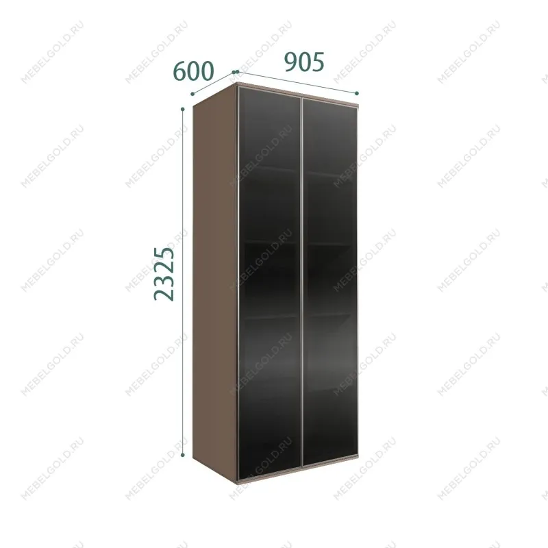 Шкаф 2-х дверный Bogemia Air (Мокка/Серебро) БМШ2/2(2)