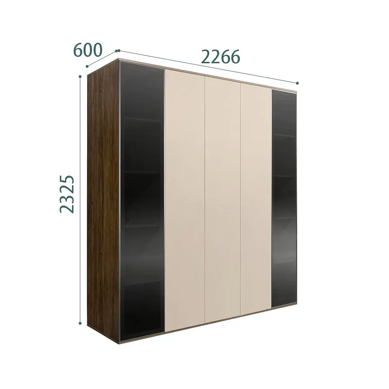 Шкаф 5-ти дв. Bogemia Woodline Air (Ваниль/Серебро) БМШ2/5(2)