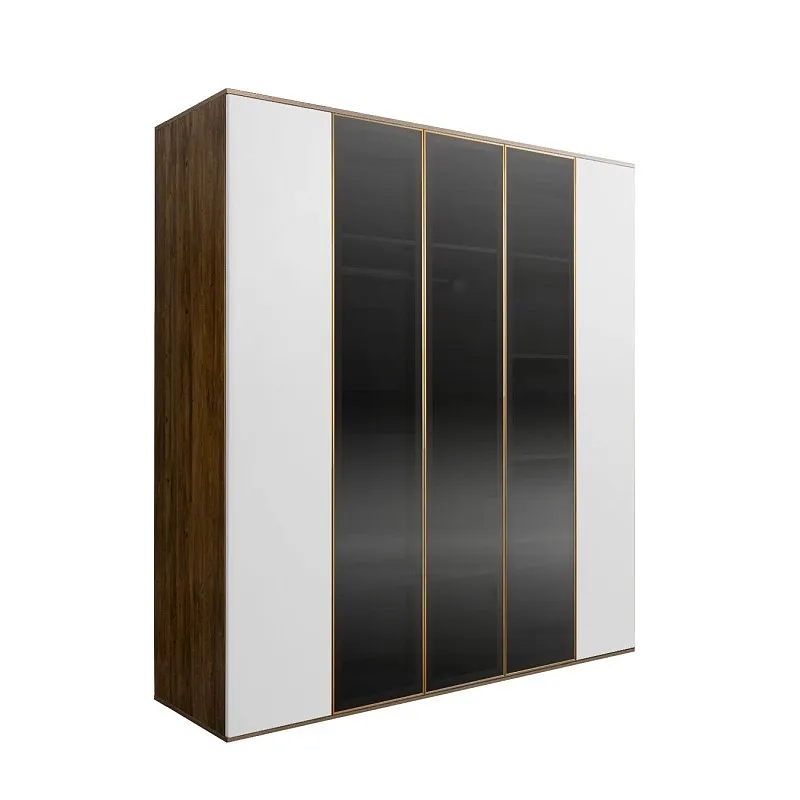 Шкаф 5-ти дв. Bogemia Woodline Air (Белый/Золото) БМШ2/5(3)