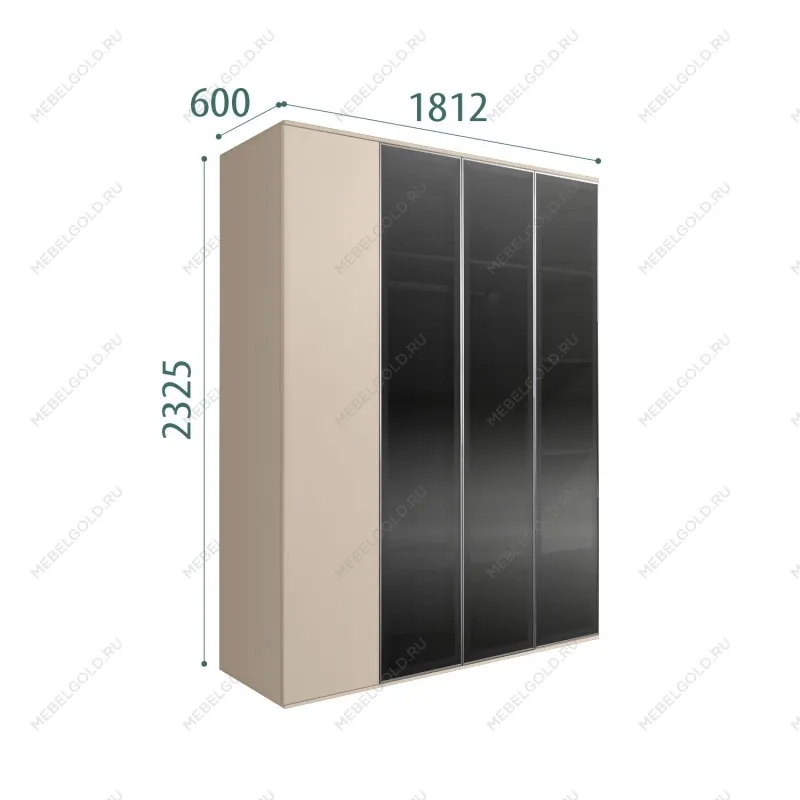 Шкаф 4-х дв. Bogemia Air (Ваниль/Серебро) БМШ2/4(3)