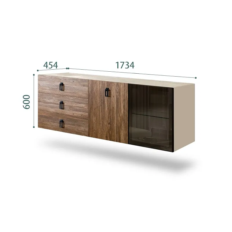 Комод 1.6м Bogemia Fly Wood Fa (Ваниль) (Novabuk/Черный) БМКМ-4[5][10]