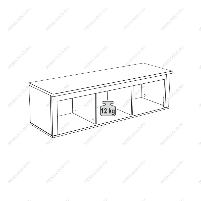 Полка навесная Сага, 3 секции, белая | изображение 10