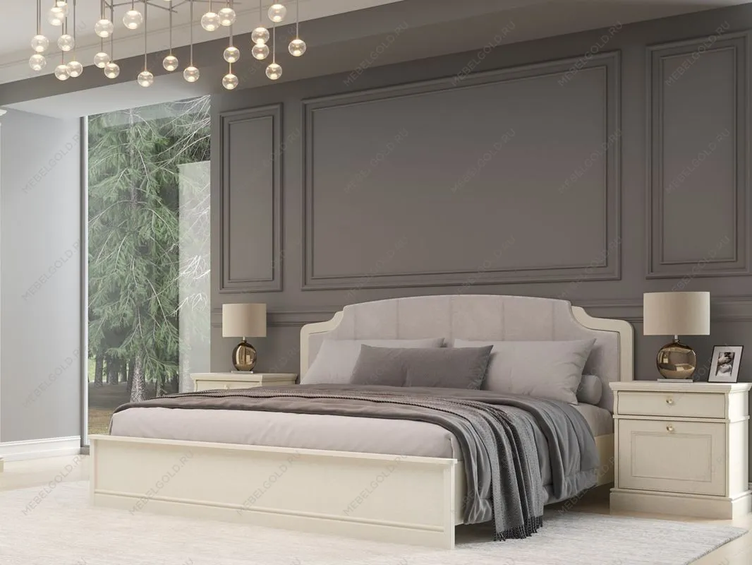 Кровать (каркас) Люкс 1800, Сиена (1994*2110*1090) Береза бежевая, 12310 | изображение 1