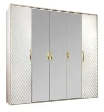 Шкаф Лара 5-дверный белый глянец