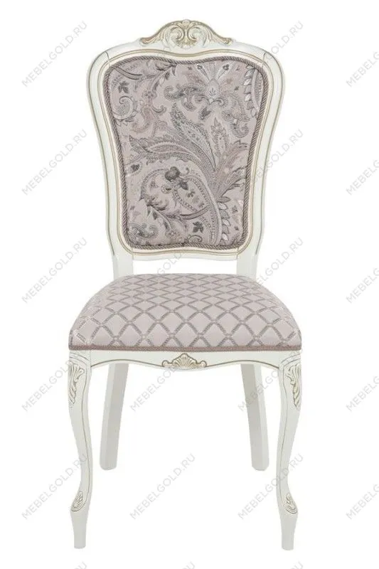 Стул Виконт (тон 308 слоновая кость + патина золото/ ткань Афитап розовый/компаньон) | изображение 1